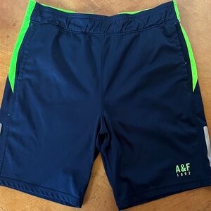Abercrombie & Fitch Navy and Bright Green Shorts